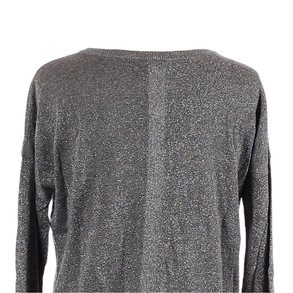Caslon Metallic Lurex Sweater M Gray Silver Cashmere Blend Crewneck Pullover - Picture 5 of 10